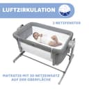 Chicco Next2Me Magic Evo, Beistellbett, Babybett für Neugeborene, mit Schaukelmodus, Aufklappbar, 11 Höhenstufen, einstellbare Höhe, 4 Räder, inklusive Matratze und Reisetasche, Dunkelgrau - 4
