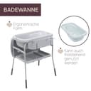 Chicco Cuddle & Bubble Bañera Bebé Ergonómica con Patas y Cambiador con Acolchado y Suave Reductor, Altura Regulable, Cierre Compacto, Organizador, Ocean Máx. 11 Kg, Gris, Graphite Melange - 3