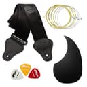 TIGER ACG2-BK Chitarra acustica full size 4/4 con corde in acciaio per principianti - La confezione include custodia, tracolla, piastra antigraffio e corde di ricambio - Nero - 6