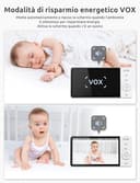 GHB Baby Monitor Video e Audio 5'' 720HD IPS 5000mAh Schermo, 350° Telecamera Rotante, Rilevamento della Temperatura, Interfono Bidirezionale, VOX, Visione Notturna, Ninne Nanne - 4