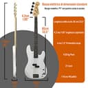 3rd Avenue Kit pacchetto basso elettrico beginner dimensioni standard 4/4 con amplificatore da 15 W, custodia, cavo di connessione, tracolla, stand e corde di riserva – Bianco - 2