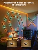 Govee RGBIC - Lampada da parete a LED per gaming Glide Wall Light, con forme e colori fai da te, 60 + effetti di scena, compatibile con opaco e Alexa, luce da gioco, 3pcs e 1 angolo - 4
