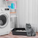 Ferplast Lettiera Gatto, Toilette per Gatti Grandi, in Plastica con Bordi Alti, Facile e Veloce da Pulire L 49,5 x W 64,5 x H 14,5 cm, Nero - 3