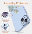 ESONG Transparente Funda Para Realme GT Neo6/GT Neo6Se/GT6/GT 6T,Carcasa Ultrafina Bumper Antigolpes Protección Cover Para Niñas,Delgada Suave Tpu Silicona Original Bonito Case estampado floral - 4