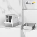 PawHut Lettiera per Gatti XL in Acciaio Inox, Lettiera Chiusa con Coperchio per Gatti Grandi con Paletta, Coperchio Ribaltabile e Deodorante, Grigio Chiaro - 7