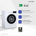 Samsung Lavatrice Front Slim WW80FG3M05AW/ET, 8 Kg, Display LED, Vapore Igienizzante, Carica Frontale, Corpo: Bianco, Oblò e Display: Nero, 59,5l x 85h x 48p cm - 2