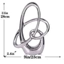 Estatua moderna de cerámica plateada – Acento abstracto para el hogar y figura de mesa para sala de estar, dormitorio, baño, oficina, estante, mantel, boda, decoración de centro de mesa - 2