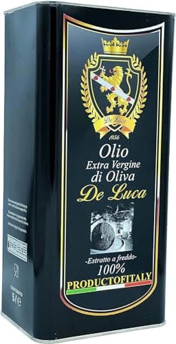 Olio Extravergine Di Oliva Evo 100% Italiano Monocoltura Carolea Estratto a Freddo Made In Calabria De Luca L'eccellenza Italiana Che Fa Sognare Il Mondo (5 litri)