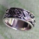 Anello spinner in argento Sterling 925, minimalista, unisex, per ansia, gioielli artigianali tailandesi fatti a mano, elegante regalo souvenir, taglia V 11 - 2