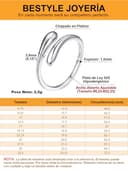 Bestyle Anillo de Plata de Ley 925 con Gotas de Agua - Anillos Ajustable Abierto con Piedra de Nacimiento para Compromiso y Boda Alianzas - 4
