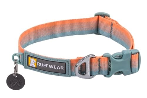 Ruffwear Front Range Dog Collar with V-Ring, Adjustable Length Pet Dog Collar, Comfortable Soft Fabric, Pet Collar with Dog Lead Attachment Ring, Spring Fade 14 - 20 Inches