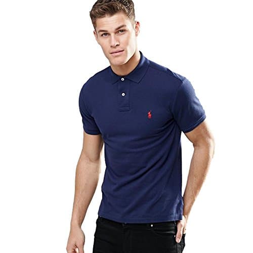 Ralph Lauren Slim-Fit Custom Pique Polo Shirt, Navy blue, XL