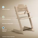 Stokke Tripp Trapp Hochstuhl, Storm Grey - Inklusive Stuhl + Baby Set2 für Kinder von 6-36 Monaten - Verstellbar, ergonomisch & leicht zu reinigen - 3