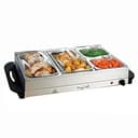Megachef 93090024M Calentador de Buffet de 4 Secciones, estación Profesional para Calentar Alimentos, Acero Inoxidable fácil de Limpiar, portátil e Ideal para Fiestas, Plata - 1