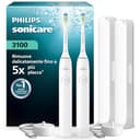Spazzolino elettrico sonico Philips Sonicare Serie 3100 - Sensore di pressione, 3 intensità, EasyStart, SmarTimer, autonomia 14 giorni, custodia, bianco, confezione da 2, HX4072/41, [Nuovo] - 1