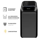 Fellowes 20 Blatt Aktenvernichter Partikelschnitt (P4), Papierschredder für Büro, Homeoffice, Powershred LX220, Schredder mit 30L Papierkorb, 100% staufrei, Safesense, Füllstandsanzeige, schwarz - 3