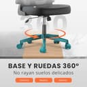 JUPPLIES Silla Escritorio Ergonómica - Silla Oficina Ajustable y Reclinable con Soporte Lumbar, Reposacabezas Ajustable, Reposabrazos Plegables, Malla Transpirable, Ruedas 360°, Soporta 120 kg - 9