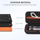 Elonbo Custodia da trasporto per calcolatrice grafica a colori CASIO FX-9750GIII/PRIZM FX-CG50, tasca extra con cerniera per cavo di ricarica, caricabatterie, manuale, nero - 5