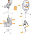 bebe2luxe Louna : Multifunktionale Wiege Baby (ELEKTRISCHE BABYSCHAUKEL, HOCHSTUHL,BABYWIPPE) (Beige) - 9