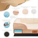 VEEL PET Premium Hundekorb orthopädisch groß – Anatomisches Winter Hundebett mit Zertifiziertem Memory Foam – Abnehmbarer & Waschbarer Bezug, Wasserdicht, Bequemes Hundesofa für große Hunde XL - 6