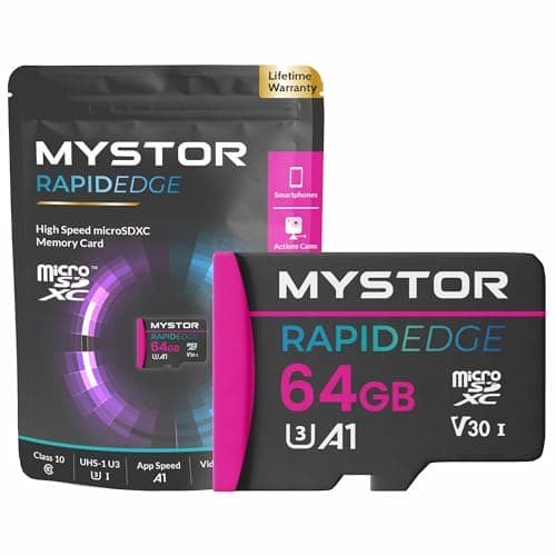 Mystor Tarjeta de memoria micro SD para Nextbase 522GW, 322GW, 422GW, 622GW, IQ 1K, 2K, 4K Nextbase Tarjeta MicroSD Dash Cam Tarjetas de memoria Micro SD Dash Cam, Video Speed V30, UHS-1 U3 (64GB