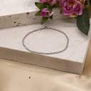 CARISSIMA Bracciale da Donna in Oro Bianco 9 ct Hollow con Maglia Diamantata a Prince of Wales da 2,1 mm di Lunghezza 18 cm/7 Pollici - 2