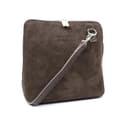 Lusso in pelle Genuine Italian Suede Front & Leather Back Handbag Crossbody Shoulder Bag with Detachable Strap (Chocolate) - 1