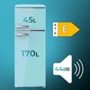 Cecotec Frigorífico 2 Puertas Retro de 215 L Bolero CoolMarket 2D Origin 215 Blue E. Altura 148,2 cm y 55,2 cm de Ancho, Luz, Tirador Cromado, Bandejas Cristal, Control de Temperatura, Azul - 3