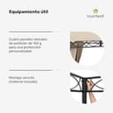 Cenador Blumfeldt Mondo 3x6, Estructura de Acero, Cortinas, Resistente al Óxido, para Jardín, Beige - 5