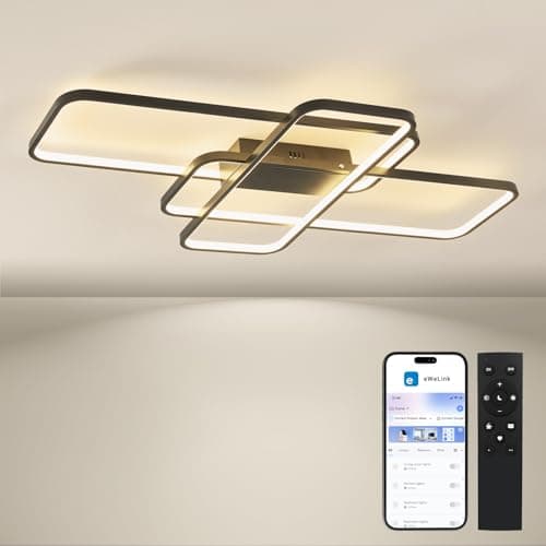 BAYHT Plafoniera LED Soffitto, 80W Lampada da Soffitto con Matter Compatibile con HomeKit, Alexa, Google e IFTTT, Moderna Plafoniera Intelligente per Soggiorno, Camera da Letto, Sala da Pranzo