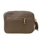 ALEXANDER MILANO Bolso de Mujer Piel auténtica. Bolso de Piel Liso y Lacado. 2 Cremalleras con Correa Larga Cuero Ajustable. Made IN Italy. Vera Pelle Italiana. 20x15x8 cm. (Taupe) - 4