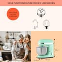 Klarstein Küchenmaschine, Knetmaschine mit 5L Schüssel, 1800W Profi Küchenmaschine mit Knethaken und Schneebesen mit 6 Stufen, Teigmaschine zum Rühren, Kneten und Aufschlagen - 5