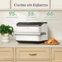Cosori Freidora de Aire Dual Blaze TwinFry 10 Litro-True Metal-Doble Resistencia 2800 W (35–240 °C)-Divisor para Zonas de la Gran Doble Cesta-6 Funciones-Smart WiFi-Máx 10 Personas-Limpiable-Blanca - 4