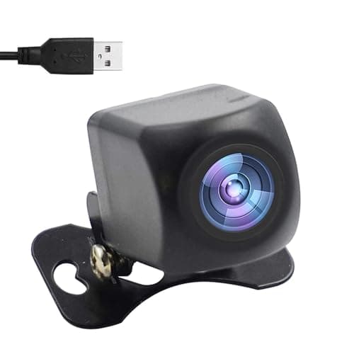 Telecamera di retromarcia Wifi 5V USB/12V HD WIFI 5 Telecamera per visione notturna Tachigrafo impermeabile Compatibile con Android IOS per Moto Auto Camper Van,Nero,A