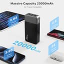 Portable Power Bank 20000mAh, JUOVI 35W Cargador portátil, batería de Carga rápida, PD3.0 QC4.0 batería Externa del teléfono con Pantalla LED para el iPhone 16 15, Galaxy, Tablet, Switch, etc - 5
