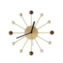SHISEDECO Art Ball Clock in Wood and Bamboo, Decorative Modern Silent Wall Clock for Home,Bedroom,Kitchen,Living Room,Office etc. - Creative Wooden Mid Century Retro Design (Wood Bamboo Natural) - 1