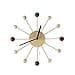 SHISEDECO Art Ball Clock in Wood and Bamboo, Decorative Modern Silent Wall Clock for Home,Bedroom,Kitchen,Living Room,Office etc. - Creative Wooden Mid Century Retro Design (Wood Bamboo Natural) - 1