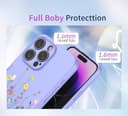 HTXWXJC Phone Case for Realme GT 6/Realme GT Neo6/Realme GT Neo6 SE Shockproof Flexible Bumper TPU Soft Cases Butterfly Pattern Phone Cover for Realme GT Neo6 Purple Flower - 2