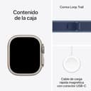 Apple Watch Ultra 3 GPS + Cellular, reloj prémium para running y multideporte con caja de titanio resistente de 49 mm y Correa Loop Trail azul/azul brillante - Talla M/L. Monitores avanzados de salud - 6