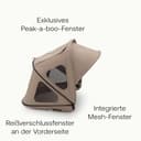 Bugaboo Dragonfly Sonnendach mit Lüftungsfenstern, ausziehbar für zusätzlichen und optimalen Sonnenschutz, wasserabweisend, Dune Taupe - 6