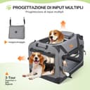 Morpilot Grande trasportino per cani e gatti, gabbia da viaggio per animali domestici con lati morbidi, trasportino pieghevole per cani per max 32 kg, con ciotola pieghevole, tracolla e tasche - 8