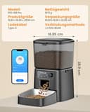 oneisall 3.5L Futterautomat Katze, WiFi Intelligenter Katzenfutter Automat, APP-Steuerung, 1-12 Mahlzeiten pro Tag, Futterspender für Katzen/Hunde, mit Edelstahlnapf (Schwarz) - 9