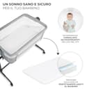 kk Kinderkraft NESTE UP2 Culla da affiancare, Lettino Co-Sleeping, 5 livelli di regolazione dell’altezza, 4 ruote per poterlo, Facile da Montare, Accessori materasso, Morbido materiale, Grigio - 4