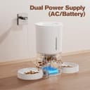 Comedero Gato Automático Doble & App: Dispensador Automático de 5L con WiFi 2.4G y Temporizador para Comida Seca - Diseño de Comedero Doble AONBOY para Múltiples Gatos y Perros - Blanco - 6