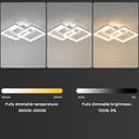 ANTENLICHT LED Deckenleuchte Wohnzimmerlampe Kompatibel mit Alexa und Google Assistant, 40W Deckenlampe Mit Fernbedienung APP Stufenlos Dimmbar 3000-6500K, für Esszimmer Schlafzimmer (Weiß) - 4