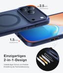 TORRAS Guardian-Mag für iPhone 17 Pro Hülle für MagSafe (Zertifizierte Militärschutz und Magnetkraft) Handyhülle iPhone 17 Pro Case Extrem Haltbarkeit Hülle Stoßfest Kratzfest Cover, Matt Blau - 5