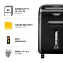 Fellowes 16 Sheet Paper Shredder for Office Use - 100% Jam Proof Cross Cut Shredder - 79Ci Shreds for 20 Minutes - Powershred Office Shredder with Large 23 Litre Pull-Out Bin - DIN Level P4 - Black - 2