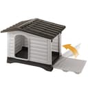 Ferplast Caseta Perros Exterior DOGVILLA 110, Caseta Perro, Lateral Abatible, Fondo con Drenaje, Base Aislante, Techo Desmontable, Rejilla de Ventilación, Plástico Reciclado, 111 x 84 x h 79 cm - 4