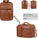 Baosha Umwandelbar Herren Faux Leder Laptop Rucksack Aktentasche Hybrid 15.6 Zoll Laptop Tasche Arbeitstasche Handtasche Reise Rucksack Wandern College Rucksack für Männer BC-04 (Braun) - 2