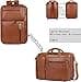 Bolsa de Trabajo Convertible de Cuero Faux Maletín Híbrido para Laptop 15.6 Pulgadas Portátil Mochila de Viaje Senderismo Colegio para Hombres BC-04, marrón, L - 2